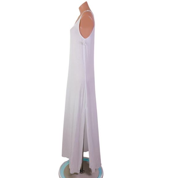 Becca Mykonos Semisheer Ribbed Beach Cover Up Tank Maxi Dress White Size L NWT - Picture 5 of 10